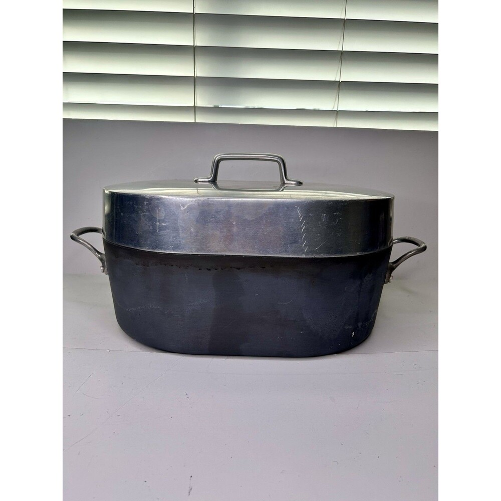 Magnalite GHC USA 16 In Roaster Dutch Oven Cooking Pot With Insert Turkey